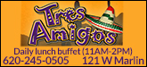 Tres Amigos Mexican Restaurant Sponsorship Banner